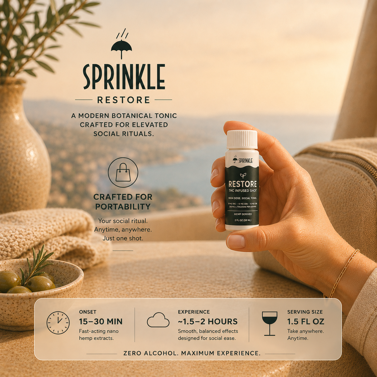 Sprinkle Restore 15mg THC Social Tonic Shots
