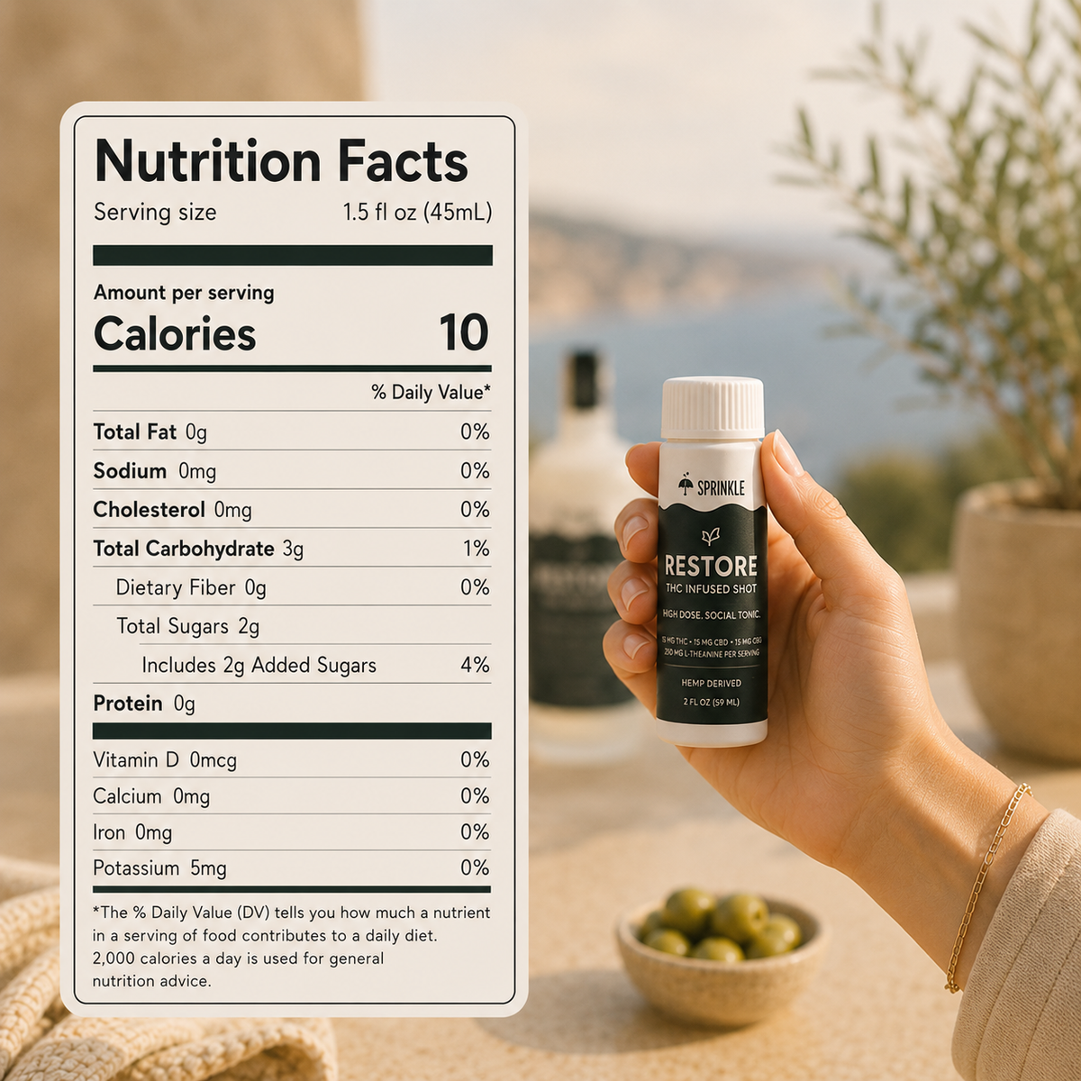Sprinkle Restore 15mg THC Social Tonic Shots