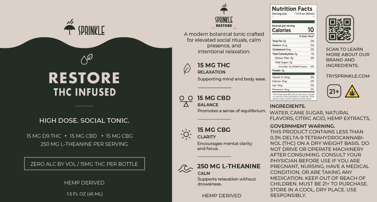 Sprinkle Restore 15mg THC Social Tonic Shots